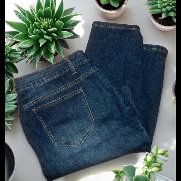 Ashley Stewart Dark Blue Flawless Skinny Jeans - Picture 2 of 4